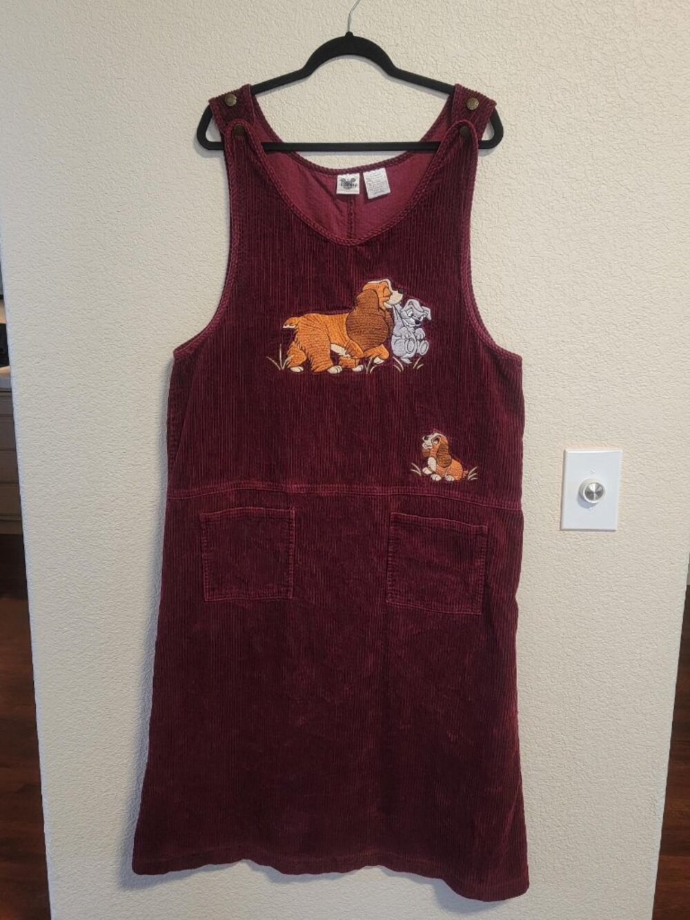 Vintage Disney Lady & The Tramp Corduroy Dress - Picture 1 of 8